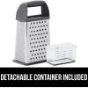 imageGORILLA GRIP XL 4Sided Cheese Grater With Container 100 BPAFree Stainless Steel Box Graters Parmesan Shredder Grate Cheeses Shred Veggies Slip Resistant Handle Dishwasher Safe Zester BlackGray