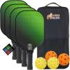imageGorilla Gear USAPA Approved Pickleball Starter Set Fiberglass Paddles with Bag and Balls Indoor Outdoor Court Use Comfortable Racket Grip Oversized Sweet Spot Pickle Ball Paddle for Men WomenGreen