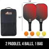 imageGorilla Gear USAPA Approved Pickleball Starter Set Fiberglass Paddles with Bag and Balls Indoor Outdoor Court Use Comfortable Racket Grip Oversized Sweet Spot Pickle Ball Paddle for Men WomenRed