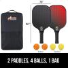 imageGorilla Gear USAPA Approved Pickleball Starter Set Fiberglass Paddles with Bag and Balls Indoor Outdoor Court Use Comfortable Racket Grip Oversized Sweet Spot Pickle Ball Paddle for Men WomenBlackRed