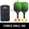 imageGorilla Gear USAPA Approved Pickleball Starter Set Fiberglass Paddles with Bag and Balls Indoor Outdoor Court Use Comfortable Racket Grip Oversized Sweet Spot Pickle Ball Paddle for Men WomenGreen