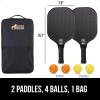 imageGorilla Gear USAPA Approved Pickleball Starter Set Fiberglass Paddles with Bag and Balls Indoor Outdoor Court Use Comfortable Racket Grip Oversized Sweet Spot Pickle Ball Paddle for Men WomenBlack