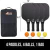 imageGorilla Gear USAPA Approved Pickleball Starter Set Fiberglass Paddles with Bag and Balls Indoor Outdoor Court Use Comfortable Racket Grip Oversized Sweet Spot Pickle Ball Paddle for Men WomenBlack