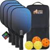 imageGorilla Gear USAPA Approved Pickleball Starter Set Fiberglass Paddles with Bag and Balls Indoor Outdoor Court Use Comfortable Racket Grip Oversized Sweet Spot Pickle Ball Paddle for Men WomenBlue