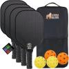 imageGorilla Gear USAPA Approved Pickleball Starter Set Fiberglass Paddles with Bag and Balls Indoor Outdoor Court Use Comfortable Racket Grip Oversized Sweet Spot Pickle Ball Paddle for Men WomenBlack