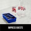 imageGorilla Grip Slow Melting Large Silicone Ice Cube Tray for Freezer Easy to Push 8 Giant Square Cubes Use for Cocktails Iced Coffee Water Bottle Frozen Puree Kitchen Bar Essentials 1 Pack BlackRoyal Blue