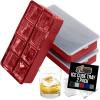 imageGorilla Grip Slow Melting Large Silicone Ice Cube Tray for Freezer Easy to Push 8 Giant Square Cubes Use for Cocktails Iced Coffee Water Bottle Frozen Puree Kitchen Bar Essentials 1 Pack BlackRed