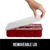 imageGorilla Grip Slow Melting Large Silicone Ice Cube Tray for Freezer Easy to Push 8 Giant Square Cubes Use for Cocktails Iced Coffee Water Bottle Frozen Puree Kitchen Bar Essentials 1 Pack BlackRed