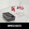 imageGorilla Grip Slow Melting Large Silicone Ice Cube Tray for Freezer Easy to Push 8 Giant Square Cubes Use for Cocktails Iced Coffee Water Bottle Frozen Puree Kitchen Bar Essentials 1 Pack BlackGray