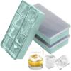 imageGorilla Grip Slow Melting Large Silicone Ice Cube Tray for Freezer Easy to Push 8 Giant Square Cubes Use for Cocktails Iced Coffee Water Bottle Frozen Puree Kitchen Bar Essentials 1 Pack BlackSeafoam