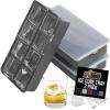 imageGorilla Grip Slow Melting Large Silicone Ice Cube Tray for Freezer Easy to Push 8 Giant Square Cubes Use for Cocktails Iced Coffee Water Bottle Frozen Puree Kitchen Bar Essentials 1 Pack BlackGray
