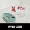 imageGorilla Grip Slow Melting Large Silicone Ice Cube Tray for Freezer Easy to Push 8 Giant Square Cubes Use for Cocktails Iced Coffee Water Bottle Frozen Puree Kitchen Bar Essentials 1 Pack BlackSeafoam