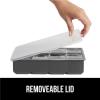 imageGorilla Grip Slow Melting Large Silicone Ice Cube Tray for Freezer Easy to Push 8 Giant Square Cubes Use for Cocktails Iced Coffee Water Bottle Frozen Puree Kitchen Bar Essentials 1 Pack BlackGray