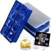 imageGorilla Grip Slow Melting Large Silicone Ice Cube Tray for Freezer Easy to Push 8 Giant Square Cubes Use for Cocktails Iced Coffee Water Bottle Frozen Puree Kitchen Bar Essentials 1 Pack BlackRoyal Blue