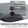 imageKANGAROO Thick Ergonomic Anti Fatigue Mats for Kitchen Floor Cushioned Standing Office Desk Mat Waterproof Scratch Resistant Topside Supportive All Day Comfort Padded Foam Rugs 17x24 BlackGrey