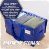 imageRUGGED RHINO Heavy Duty Extra Large Moving Bags 50lb Capacity Tote Durable Water and Puncture Resistant Winter Clothes Storage Totes for Moves Strong Carry Handles Zippers 2 Pack BlueBlue