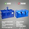 imageRUGGED RHINO Heavy Duty Extra Large Moving Bags 50lb Capacity Tote Durable Water and Puncture Resistant Winter Clothes Storage Totes for Moves Strong Carry Handles Zippers 2 Pack BlueBlue