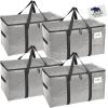 imageRUGGED RHINO Heavy Duty Extra Large Moving Bags 50lb Capacity Tote Durable Water and Puncture Resistant Winter Clothes Storage Totes for Moves Strong Carry Handles Zippers 2 Pack BlueSilver