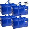 imageRUGGED RHINO Heavy Duty Extra Large Moving Bags 50lb Capacity Tote Durable Water and Puncture Resistant Winter Clothes Storage Totes for Moves Strong Carry Handles Zippers 2 Pack BlueBlue