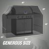 imageRugged Rhino Heavy Duty Grill Cover for Outdoor Grills All Season Three Layer Waterproof Covers UV Resistant Windproof Secure Buckle Closure Grilling Griddle Outside Storage 55x23x42 BlackBlack
