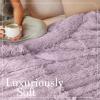 imageThe Connecticut Home Co Throw Blanket for Couch Soft Fluffy Room Decor Cozy Warm Throws for Bed Couches Gifts for Women Bedroom Cute Aesthetic Blankets Faux Fur and Sherpa 65x50 GrayPurple Shag