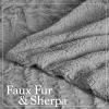 imageThe Connecticut Home Co Throw Blanket for Couch Soft Fluffy Room Decor Cozy Warm Throws for Bed Couches Gifts for Women Bedroom Cute Aesthetic Blankets Faux Fur and Sherpa 65x50 GraySilver Faux Fur