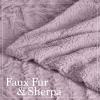 imageThe Connecticut Home Co Throw Blanket for Couch Soft Fluffy Room Decor Cozy Warm Throws for Bed Couches Gifts for Women Bedroom Cute Aesthetic Blankets Faux Fur and Sherpa 65x50 GrayPurple Faux Fur