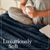 imageThe Connecticut Home Co Throw Blanket for Couch Soft Fluffy Room Decor Cozy Warm Throws for Bed Couches Gifts for Women Bedroom Cute Aesthetic Blankets Faux Fur and Sherpa 65x50 GrayNavy Faux Fur