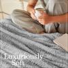 imageThe Connecticut Home Co Throw Blanket for Couch Soft Fluffy Room Decor Cozy Warm Throws for Bed Couches Gifts for Women Bedroom Cute Aesthetic Blankets Faux Fur and Sherpa 65x50 GraySilver Faux Fur