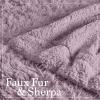 imageThe Connecticut Home Co Throw Blanket for Couch Soft Fluffy Room Decor Cozy Warm Throws for Bed Couches Gifts for Women Bedroom Cute Aesthetic Blankets Faux Fur and Sherpa 65x50 GrayPurple Shag
