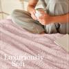 imageThe Connecticut Home Co Throw Blanket for Couch Soft Fluffy Room Decor Cozy Warm Throws for Bed Couches Gifts for Women Bedroom Cute Aesthetic Blankets Faux Fur and Sherpa 65x50 GrayDusty Rose Faux Fur