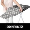 imageThe Original GORILLA GRIP Ironing Board Cover and Pad Silicone Coating Thick Scorch Resistant Padding Heavy Duty Iron Covers Standard Boards Hook and Loop Fastener Strap Silver 15x54Quatrefoil GrayWhite