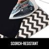 imageThe Original GORILLA GRIP Ironing Board Cover and Pad Silicone Coating Thick Scorch Resistant Padding Heavy Duty Iron Covers Standard Boards Hook and Loop Fastener Strap Silver 15x54Chevron BlackLinen