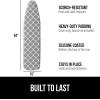 imageThe Original GORILLA GRIP Ironing Board Cover and Pad Silicone Coating Thick Scorch Resistant Padding Heavy Duty Iron Covers Standard Boards Hook and Loop Fastener Strap Silver 15x54Quatrefoil GrayWhite