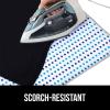 imageThe Original GORILLA GRIP Ironing Board Cover and Pad Silicone Coating Thick Scorch Resistant Padding Heavy Duty Iron Covers Standard Boards Hook and Loop Fastener Strap Silver 15x54Blue Dots