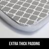 imageThe Original GORILLA GRIP Ironing Board Cover and Pad Silicone Coating Thick Scorch Resistant Padding Heavy Duty Iron Covers Standard Boards Hook and Loop Fastener Strap Silver 15x54Quatrefoil GrayWhite