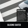imageThe Original GORILLA GRIP Ironing Board Cover and Pad Silicone Coating Thick Scorch Resistant Padding Heavy Duty Iron Covers Standard Boards Hook and Loop Fastener Strap Silver 15x54Striped WhiteGray