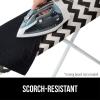 imageThe Original GORILLA GRIP Ironing Board Cover and Pad Silicone Coating Thick Scorch Resistant Padding Heavy Duty Iron Covers Standard Boards Hook and Loop Fastener Strap Silver 15x54Chevron BlackLinen