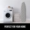 imageThe Original GORILLA GRIP Ironing Board Cover and Pad Silicone Coating Thick Scorch Resistant Padding Heavy Duty Iron Covers Standard Boards Hook and Loop Fastener Strap Silver 15x54Quatrefoil GrayWhite