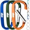 imageGORILLA GRIP 3 Inch Heavy Duty Aluminum Carabiner Clip Clips Holds 170lbs Rust ScratchResistant Mini Keychain Carabiners for Keys Small Ring Hooks Bag Backpack PurseOrangeBlueHunter Green