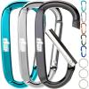 imageGORILLA GRIP 3 Inch Heavy Duty Aluminum Carabiner Clip Clips Holds 170lbs Rust ScratchResistant Mini Keychain Carabiners for Keys Small Ring Hooks Bag Backpack PurseBlackSilverTurquoise