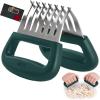 imageGORILLA GRIP BPAFree Chicken Shredder Meat Claws Sharp Stainless Steel Food Shredding Fork Comfortable Handle Easily Shred Pulled Pork Taco Meats Kitchen Smoker BBQ Tool Dishwasher Safe BlackHunter Green