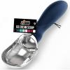 imageGORILLA GRIP BPAFree Heavy Duty Ice Cream Scoop Comfortable Ergonomic Handle Professional Grade Scooper for Perfect Round Scoops Spoon Frozen Hard Gelato Sorbet Cookie Dough Kitchen Tool BlackBlue