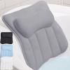 imageGORILLA GRIP Bath Pillow for Tub with Powerful Suction Cups Headrest Bathtub Pillows for Neck and Back Support Machine Washable Bathtub Accessories for Women Relaxing Spa Gift Essentials WhiteGray