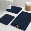 imageGORILLA GRIP Bathroom Rug Sets 3 Piece Bath Mat Set and Oval Toilet Base with Rubber Backing Plush Absorbent Shaggy Chenille Washable Mats Includes 24x195 24x17 and 30x20 Inch Rugs GreyNavy