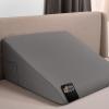 imageGORILLA GRIP Bed Wedge Pillow for Sleeping Soft Dual Layer Memory Foam Stay in Place Dots Breathable Ergonomic Headboard Triangle Sleep Support Reading Elevation Anti Snoring 12in WhiteSoft Gray