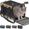 imageGORILLA GRIP Cat Carrier Travel Bag Up to 15 Lbs Soft Collapsible Small Dog Carriers Top and Side Entry Breathable Mesh Grip Feet on Underside Cozy Washable Waterproof Pad Portable Kennel GrayBeige