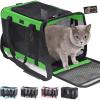 imageGORILLA GRIP Cat Carrier Travel Bag Up to 15 Lbs Soft Collapsible Small Dog Carriers Top and Side Entry Breathable Mesh Grip Feet on Underside Cozy Washable Waterproof Pad Portable Kennel GrayLight Green