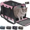 imageGORILLA GRIP Cat Carrier Travel Bag Up to 15 Lbs Soft Collapsible Small Dog Carriers Top and Side Entry Breathable Mesh Grip Feet on Underside Cozy Washable Waterproof Pad Portable Kennel GrayPink