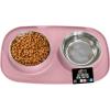 imageGORILLA GRIP Feeding Mat Set Patent Pending 100 Waterproof BPA Free Silicone Stainless Steel Cat and Dog Bowls Slip Resistant High Edges Catch Water Food US Designed Pet Accessories 1 Cup GrayLight Pink